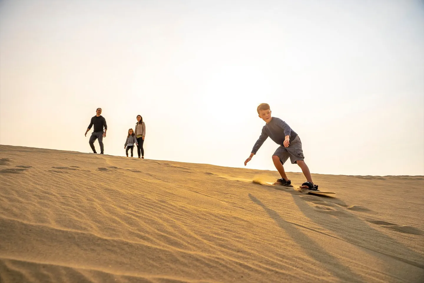 Sand surfing + picnic